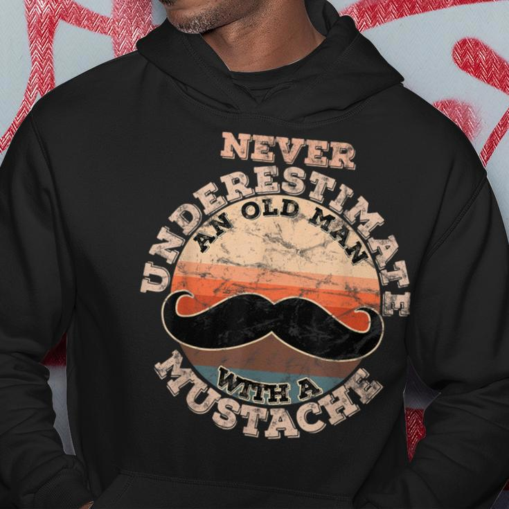 Never Underestimate An Old Man With A Mustache Hoodie Funny Gifts