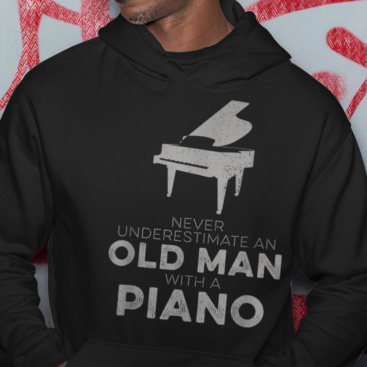 Never Underestimate An Old Man With A Piano Player Novelty Hoodie Funny Gifts
