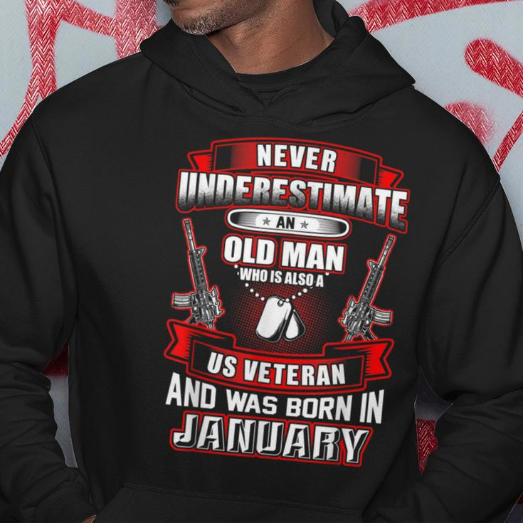Never Underestimate An Old Us Veteran Born In January Hoodie Funny Gifts
