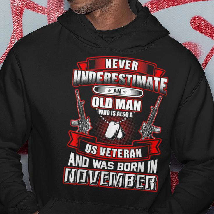 Never Underestimate An Old Us Veteran Born In November Hoodie Funny Gifts