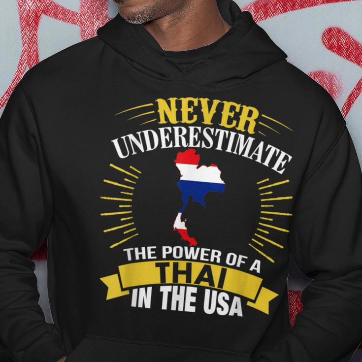 Never Underestimate The Power Of A Thai In Usa Hoodie Funny Gifts