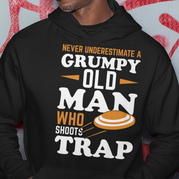 Never Underestimate A Trap Shooting Old Man Hoodie Funny Gifts