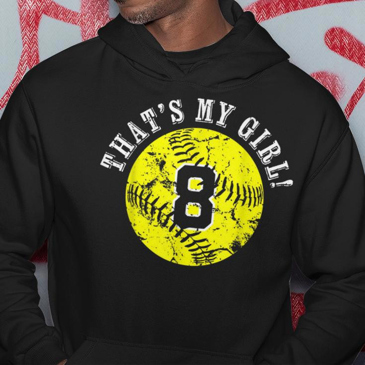 Unique Thats My Girl 8 Softball Player Mom Or Dad Gifts Hoodie Unique Gifts