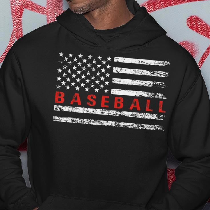 Us Flag Baseball Player Funny Baseball Lover Vintage Hoodie Unique Gifts