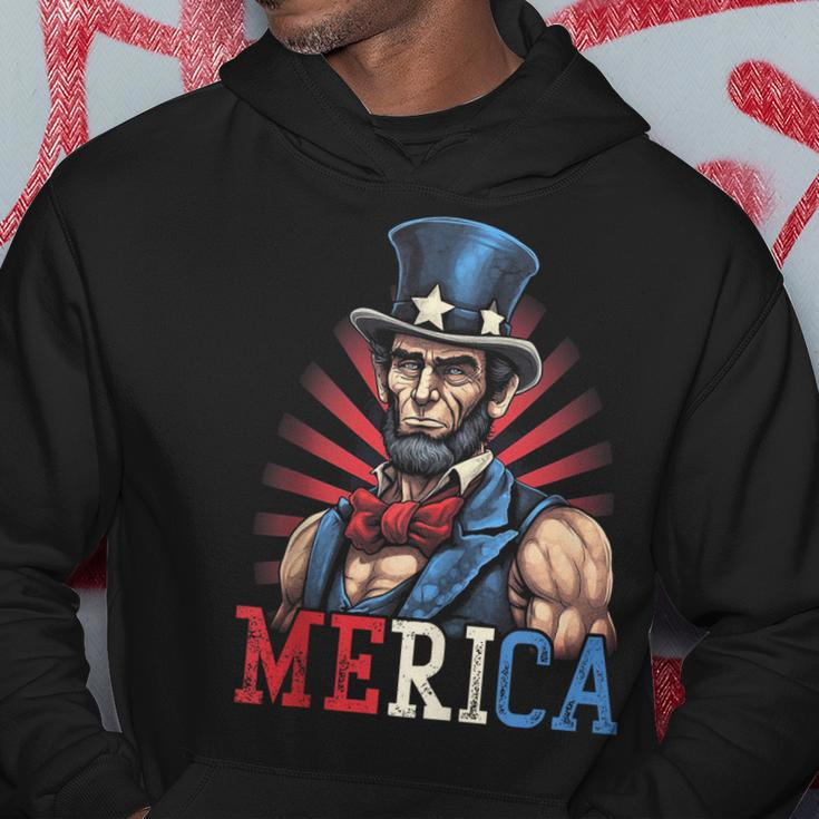 Usa 4Th Of July Abraham Lincoln Funny Workout Muscles Hoodie Unique Gifts