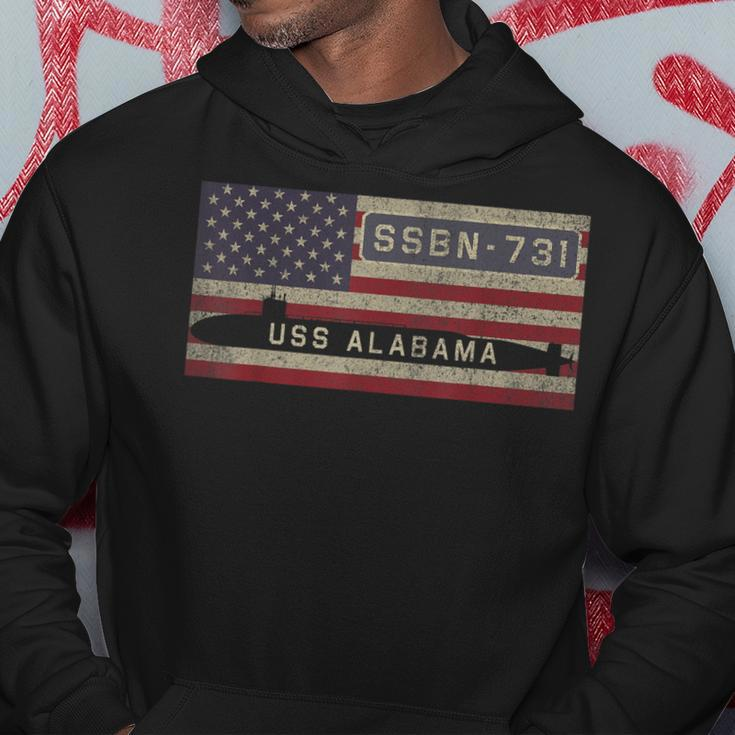 Uss Alabama Ssbn731 Nuclear Submarine American Flag Gift Hoodie Unique Gifts
