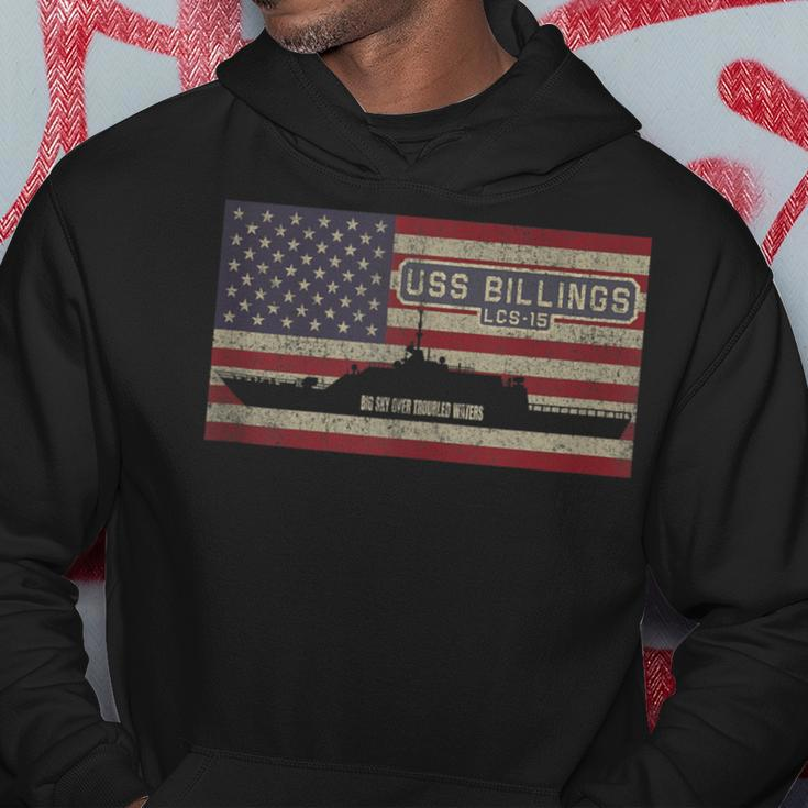 Uss Billings Lcs-15 Littoral Combat Ship Usa American Flag Hoodie Unique Gifts