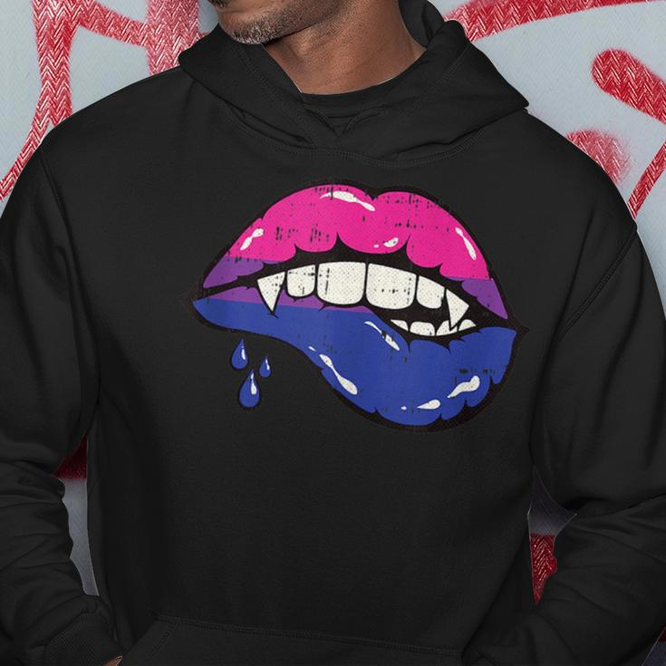Vampire Lips Bi-Sexual Pride Sexy Blood Fangs Lgbt-Q Ally Hoodie Unique Gifts
