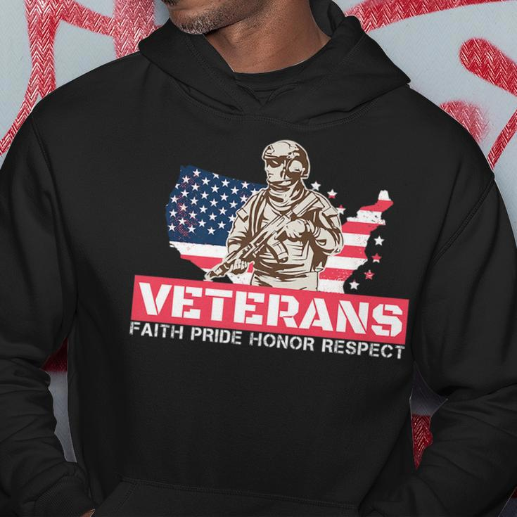 Veterans Faith Pride Honor Respect Patriotic Veteran Hoodie Unique Gifts