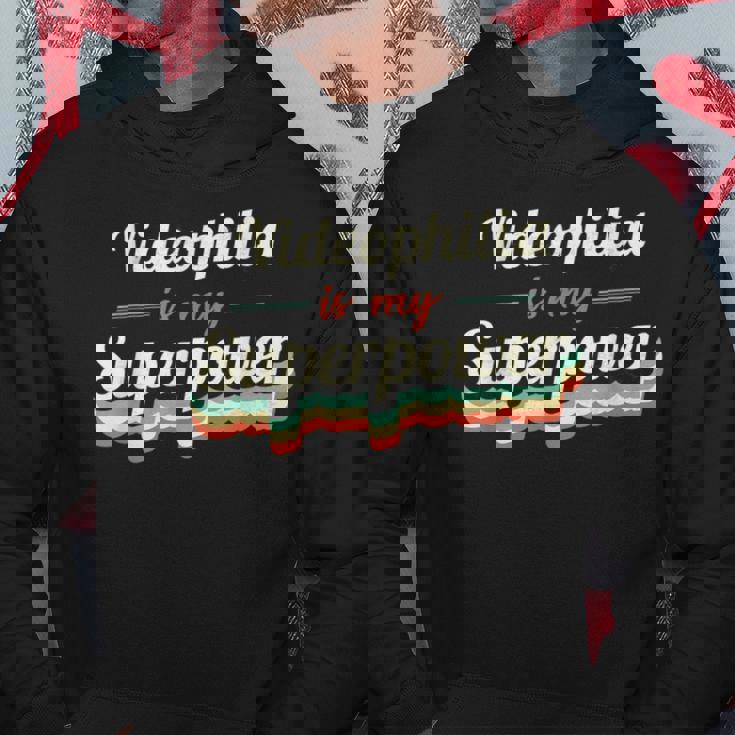 Videophilia Is My Superpower Videophilia Vintage Hoodie Unique Gifts