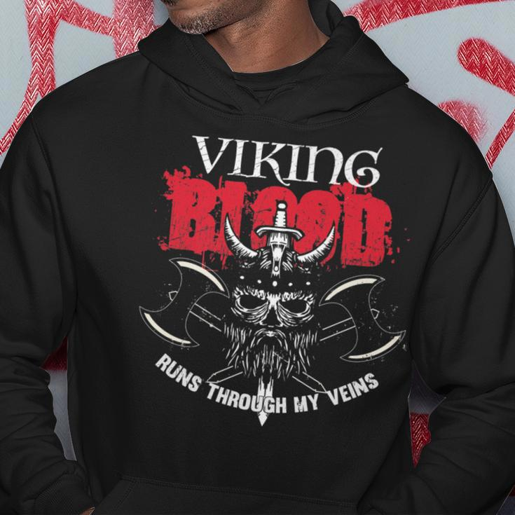 Viking Blood Runs Through My Veins Norse Ancestor Hoodie Funny Gifts