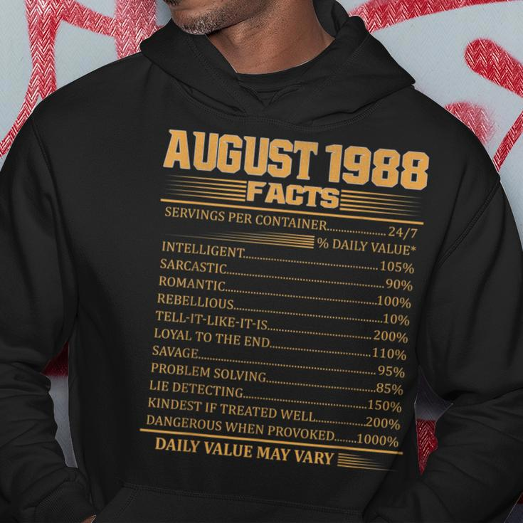 Vintage 30Th Birthday Made In August 1988 Facts Hoodie Unique Gifts