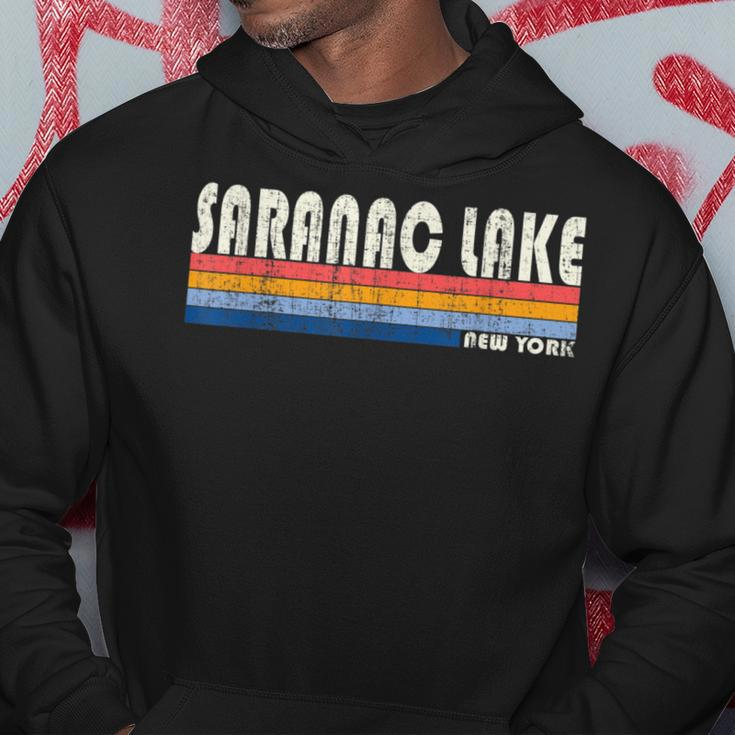 Vintage 70S 80S Style Saranac Lake Ny Hoodie Unique Gifts