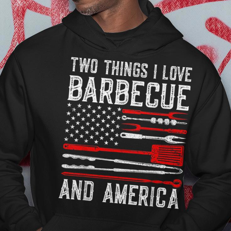 Vintage Bbq America Lover Us Flag Bbg Cool American Barbecue Hoodie Unique Gifts