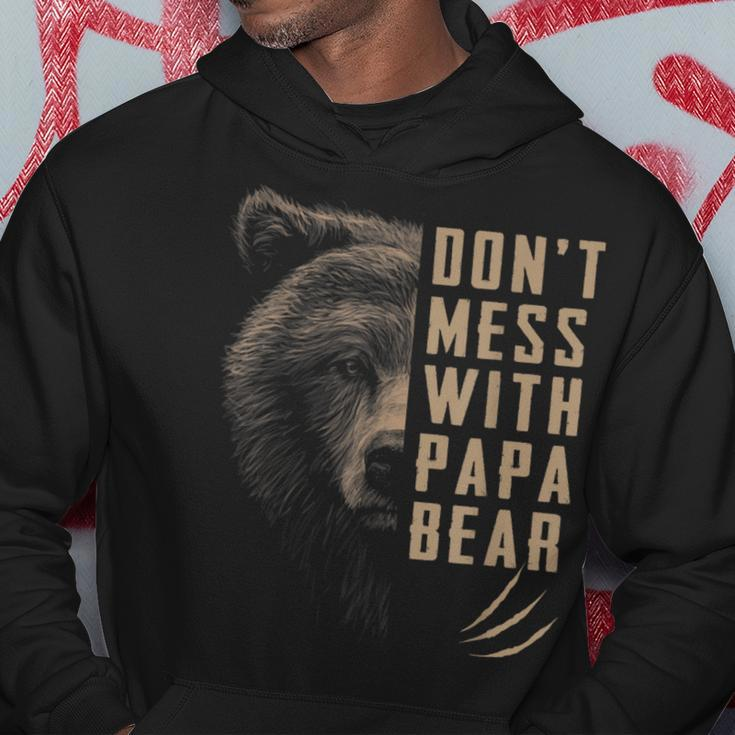 Vintage Dont Mess With Papa Bear Funny Fathers Day Hoodie Unique Gifts