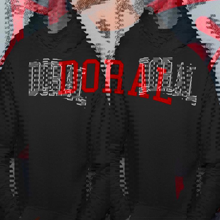 Vintage Doral Fl Varsity Style Red Text Hoodie Unique Gifts