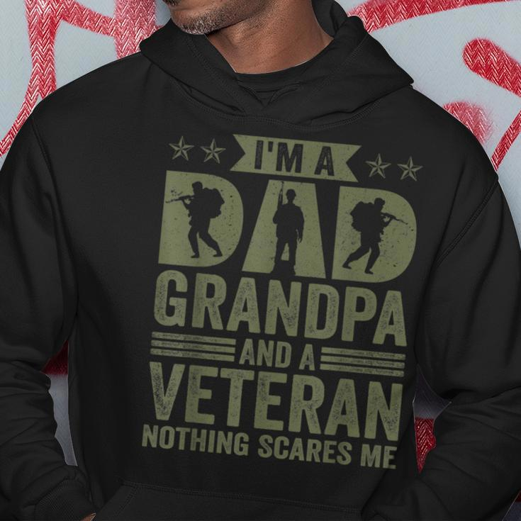 Vintage Im A Dad Grandpa And Veteran Nothing Scares Me Hoodie Funny Gifts