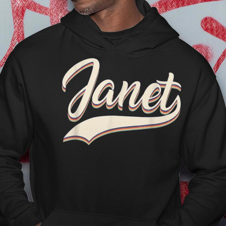 Vintage Janet Retro First Name Personalized 1970S Love Janet Hoodie Personalized Gifts