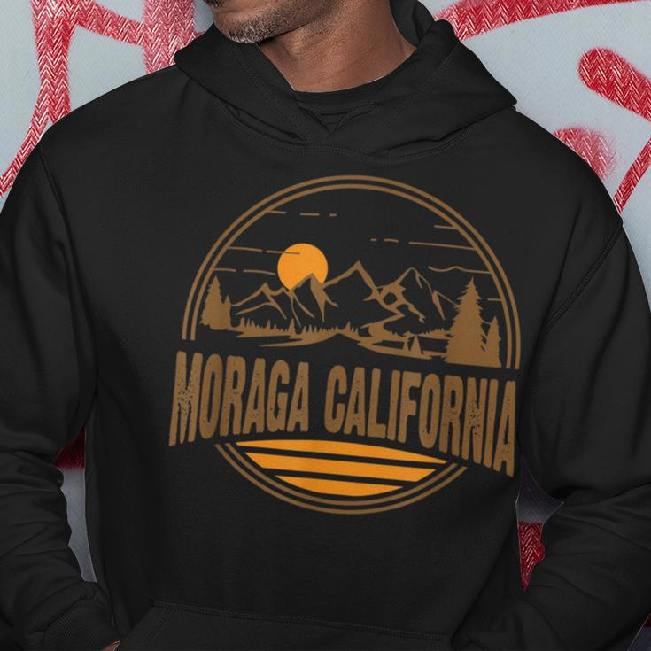 Vintage Moraga California Mountain Hiking Souvenir Print Hoodie Unique Gifts