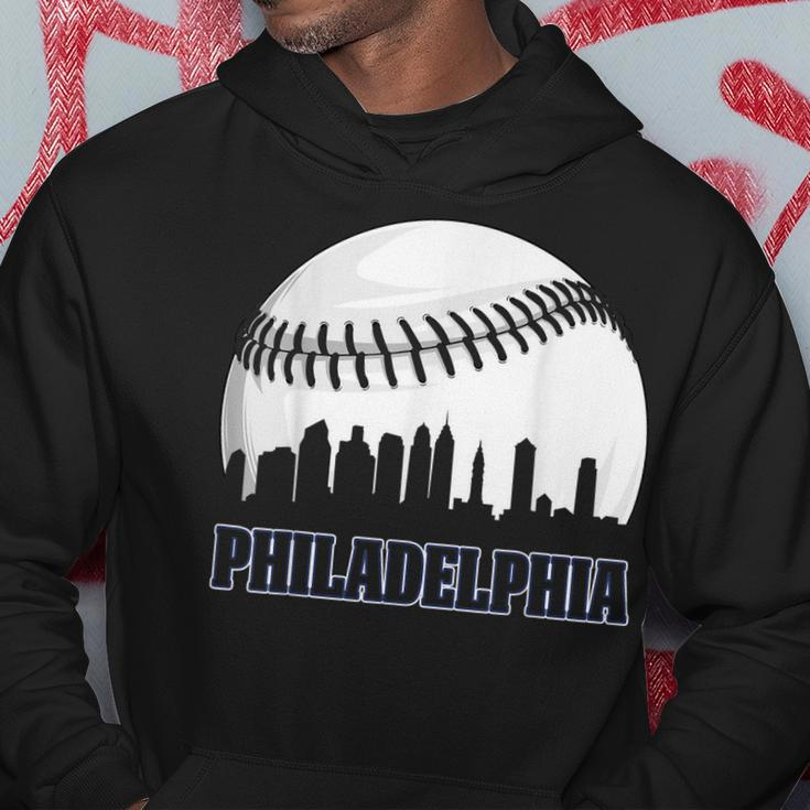 Vintage Philadelphia Baseball Skyline Retro Philly Cityscap Hoodie Unique Gifts