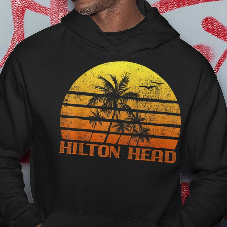 Vintage Retro Beach Vacation Hilton Head Island Sunset Vacation Funny Gifts Hoodie Unique Gifts