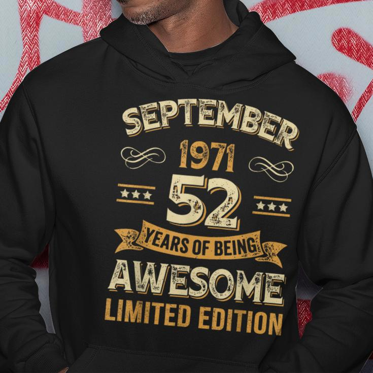 Vintage September 1971 52 Years Old 52Nd Birthday Hoodie Personalized Gifts