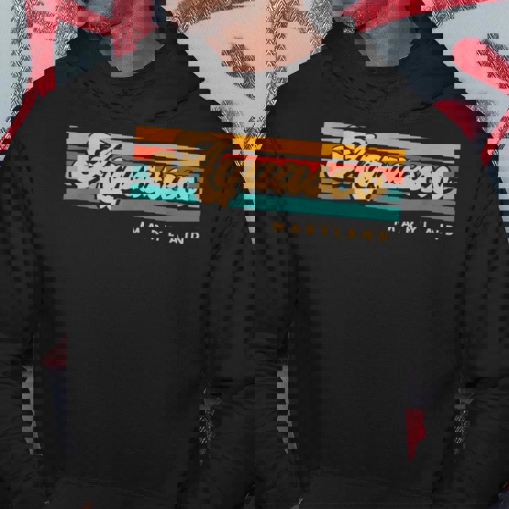 Vintage Sunset Stripes Aquasco Maryland Hoodie Unique Gifts