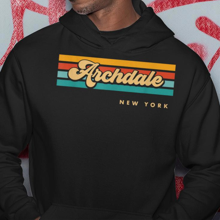 Vintage Sunset Stripes Archdale New York Hoodie Unique Gifts