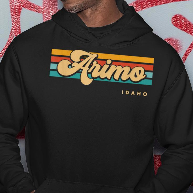 Vintage Sunset Stripes Arimo Idaho Hoodie Unique Gifts