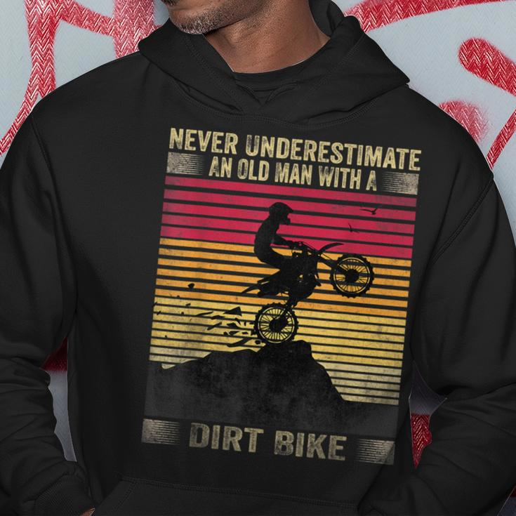 Vintage Never Underestimate An Old Man With A Dirt Bike Hoodie Funny Gifts
