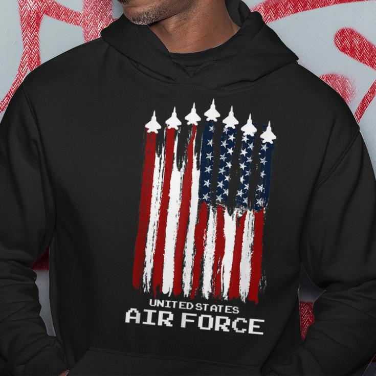 Vintage Us Air Force Veterans Usa American Flag 4Th Of July Hoodie Funny Gifts