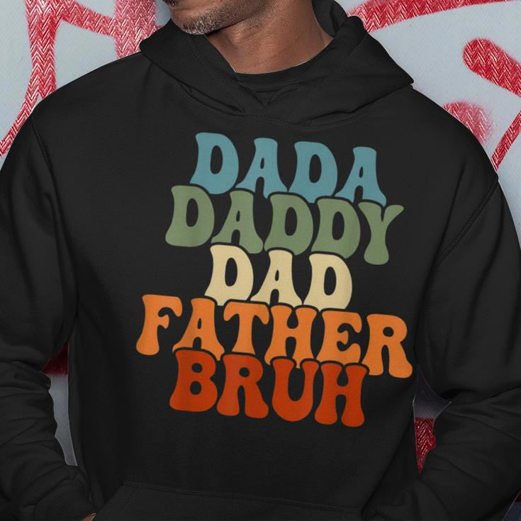 Vintageretro Fathers Day Outfit Dada Daddy Dad Father Bruh Hoodie Unique Gifts
