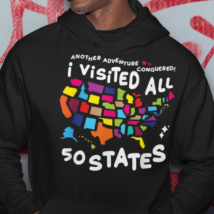I Visited All 50 States Us Map Travel Challenge Hoodie Funny Gifts
