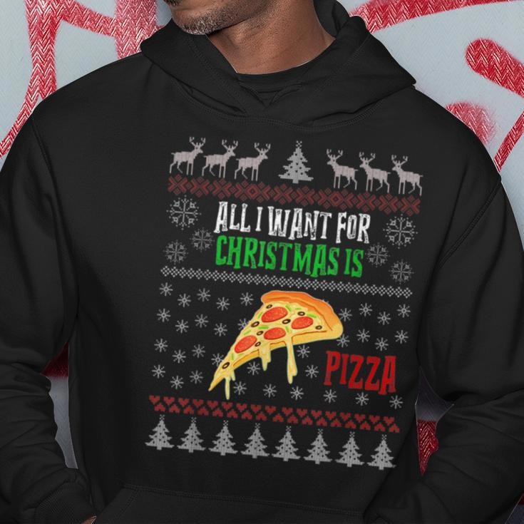All I Want For Christmas Is Pizza Ugly Christmas Sweaters Hoodie Unique Gifts