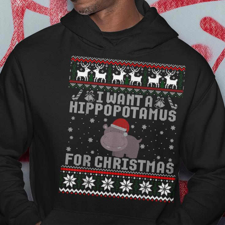 I Want A Hippopotamus For Christmas Hippo Ugly Sweater Hoodie Unique Gifts