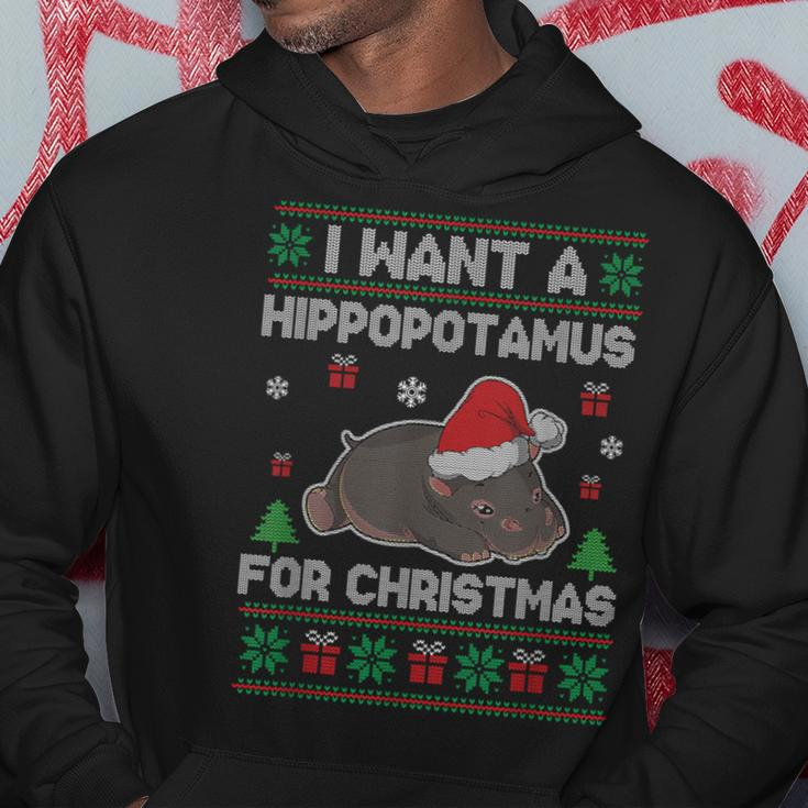 I Want A Hippopotamus For Christmas Ugly Xmas Sweater Hippo Hoodie Unique Gifts