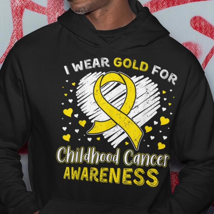 I Wear Gold For Childhood Golden Ribbon Cancer Awareness Hoodie Funny Gifts