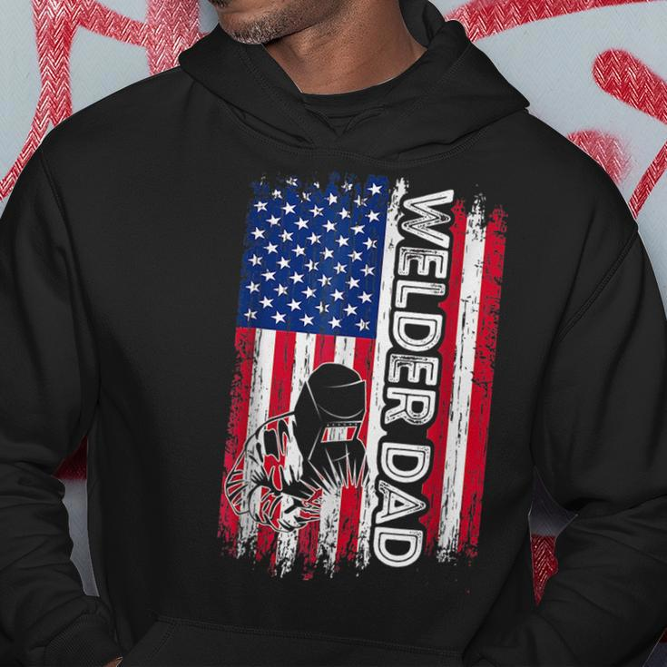 Welder Dad American Flag Welding Daddy Fathers Day Hoodie Funny Gifts