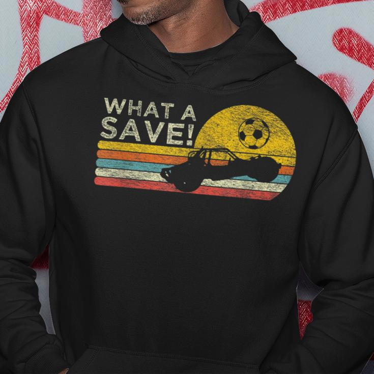 What A Save Vintage Retro Rocket Soccer Car League Soccer Funny Gifts Hoodie Unique Gifts