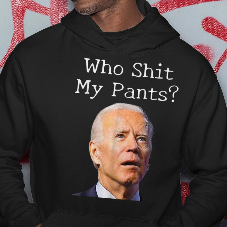 Who Shit My Pants Funny Joe Biden Meme Meme Funny Gifts Hoodie Unique Gifts