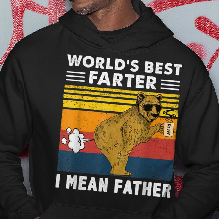 Worlds Best Farter I Mean Father Funny Bear Vintage Retro Hoodie Unique Gifts