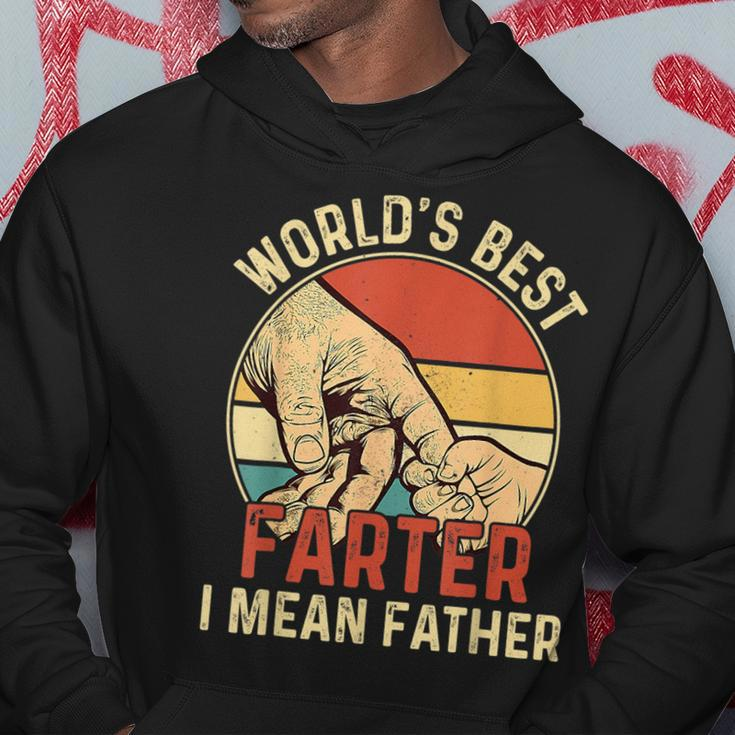 Worlds Best Farter I Mean Father Hand Vintage Fathers Day Hoodie Unique Gifts