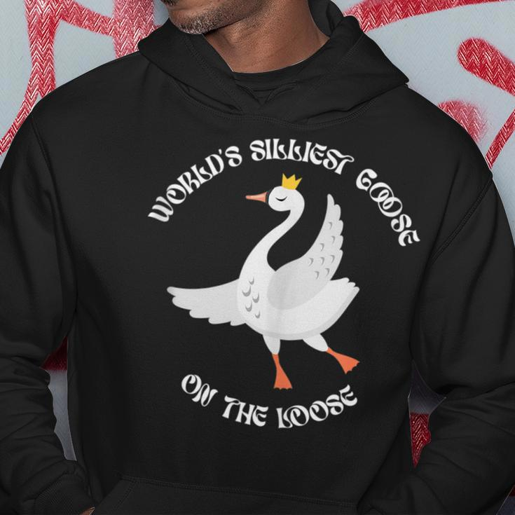 Worlds Silliest Goose On The Loose Funny Hoodie Unique Gifts