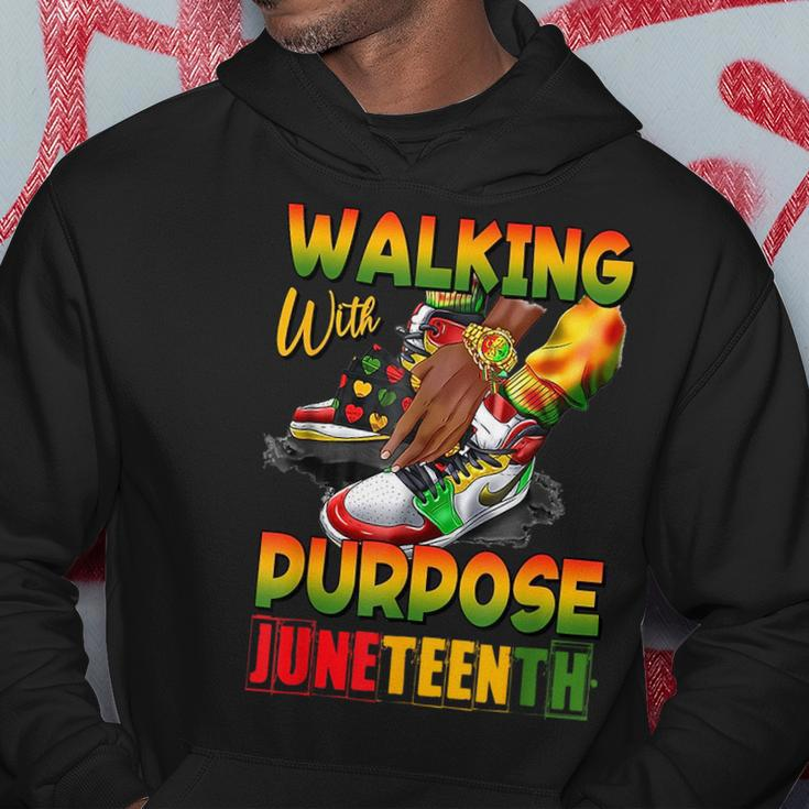 Youth Shoes Steppin Into Junenth Walking With Purpose Hoodie Unique Gifts