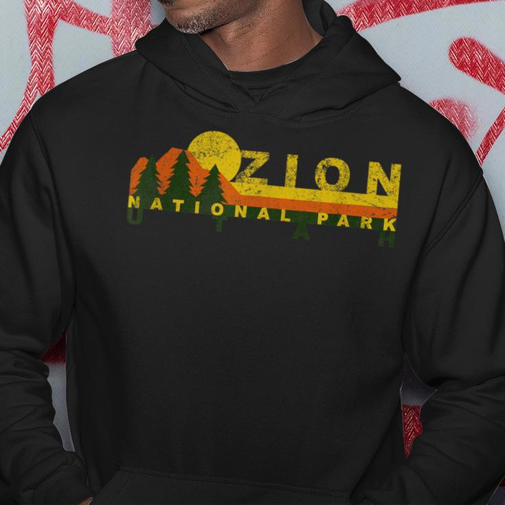 Zion National Park Sunny Mountain Treeline Hoodie Unique Gifts
