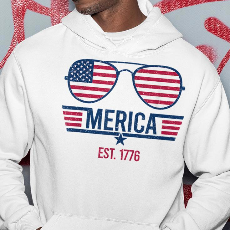 America Est 1776 4Th Of July Patriotic Usa Flag Sunglasses Hoodie Unique Gifts