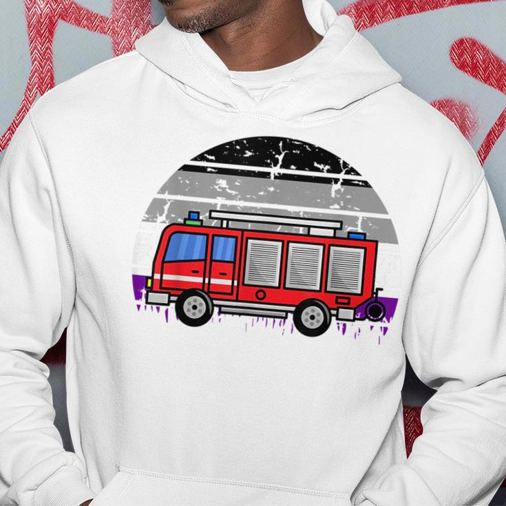 Asexual Firetruck Lgbt-Q Retro Ace Pride Firefighter Fireman Hoodie Unique Gifts