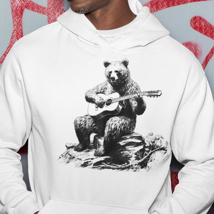 Bear Playing Acoustic Guitar Vintage Guitarist Music Lovers Guitar Funny Gifts Hoodie Unique Gifts