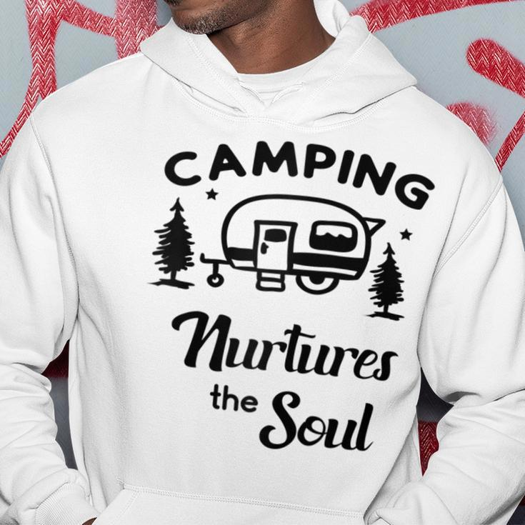 Camping Nurtures The Soul Rv Camper Quote Nature Lovers Hoodie Unique Gifts