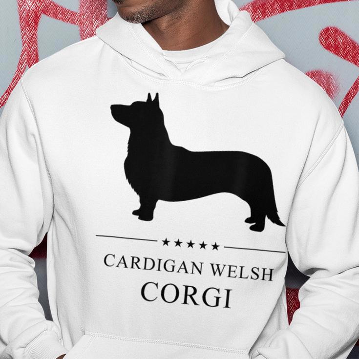 Cardigan Welsh Corgi Black Silhouette Hoodie | Mazezy